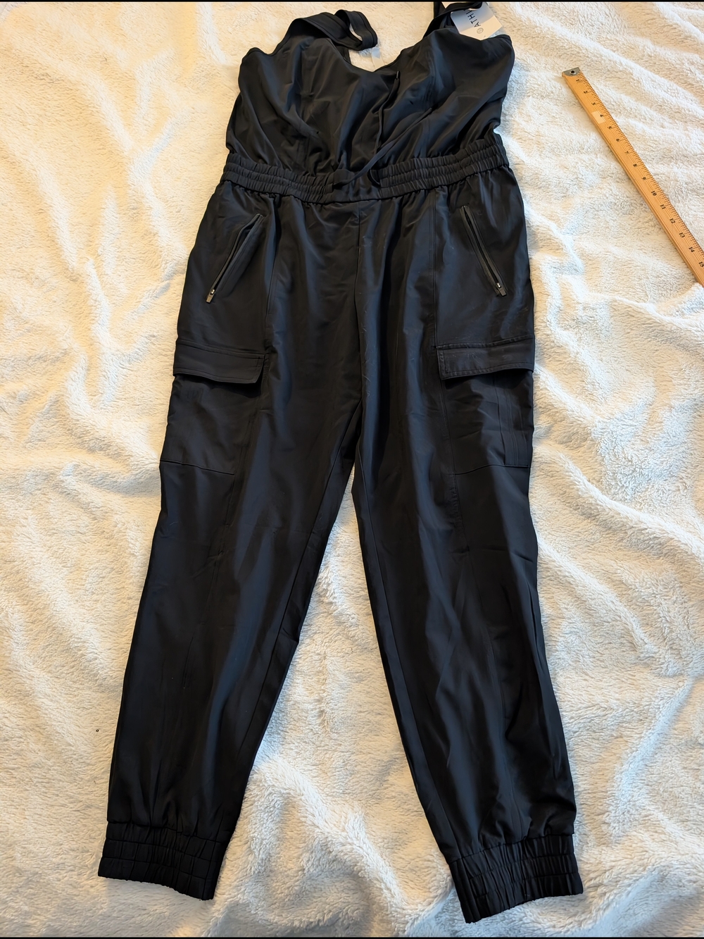 Athleta Black Cargo Jogger Jumpsuit